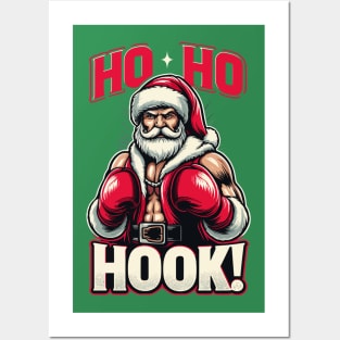 Ho, Ho, Hook - Boxing Santa Posters and Art